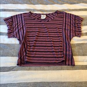 Purple/black striped top